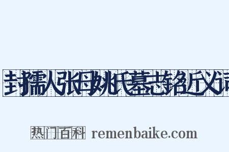 封孺人张母姚氏墓志铭近义词是什么意思的图片